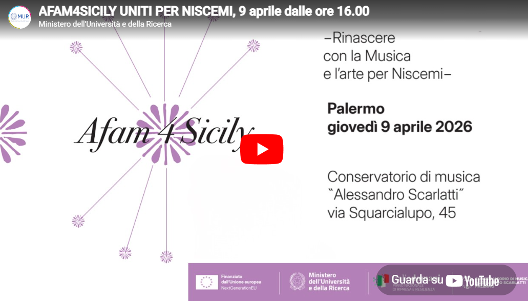 AFAM4SICILY UNITI PER NISCEMI:  l’Alta Formazione artistica e musicale in campo per la ricostruzione 