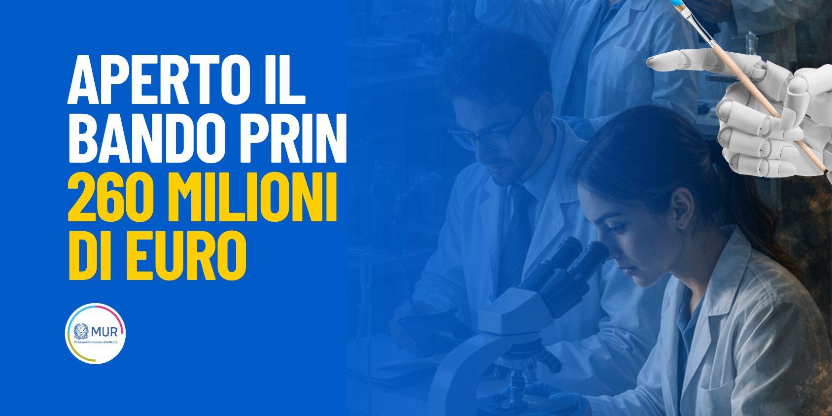  Ricerca, MUR pubblica bando PRIN 2026. Disponibili 260mln. Domande dal 17 aprile 