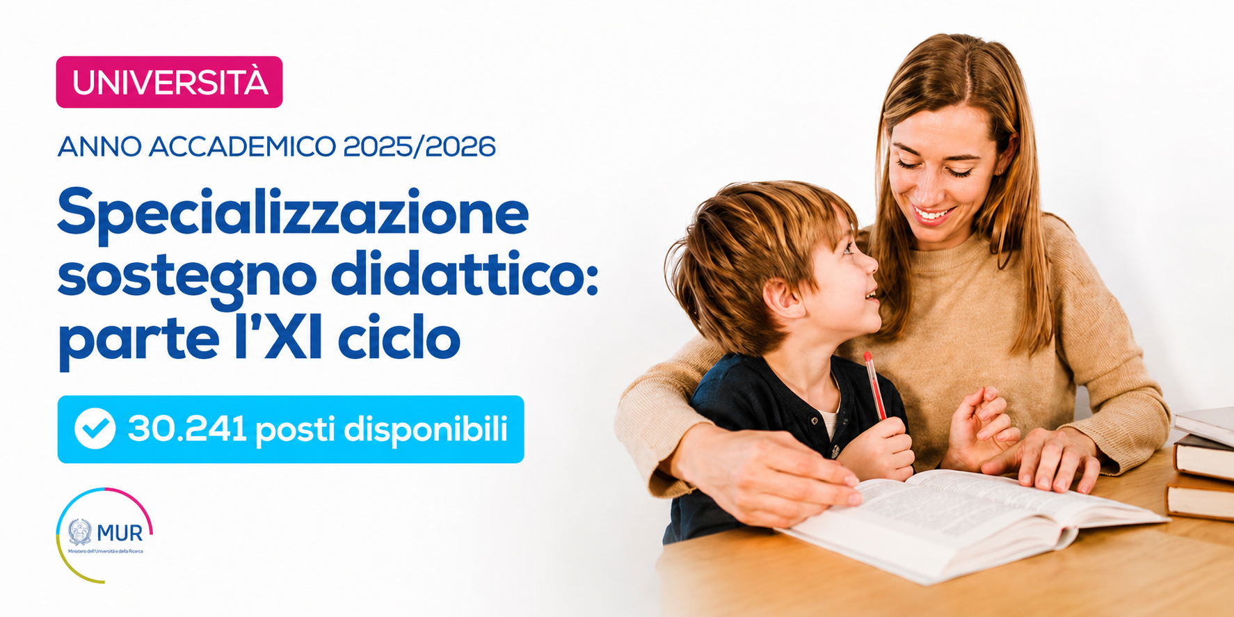 Università, autorizzati oltre 30.000 posti  per i percorsi di specializzazione sul sostegno didattico 
